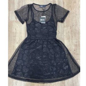 Iron Fist Skullz Club Mesh Dresses In BLACK: Plus Sizes